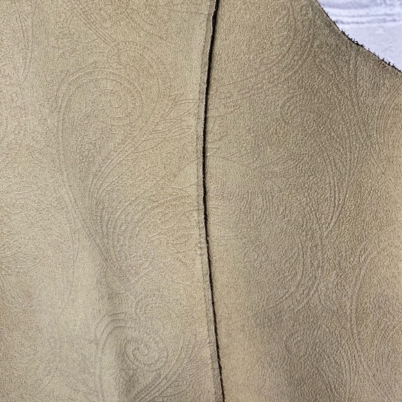 Chicos Tan Suede Paisley Embossed Vest size XL - Picture 8 of 10